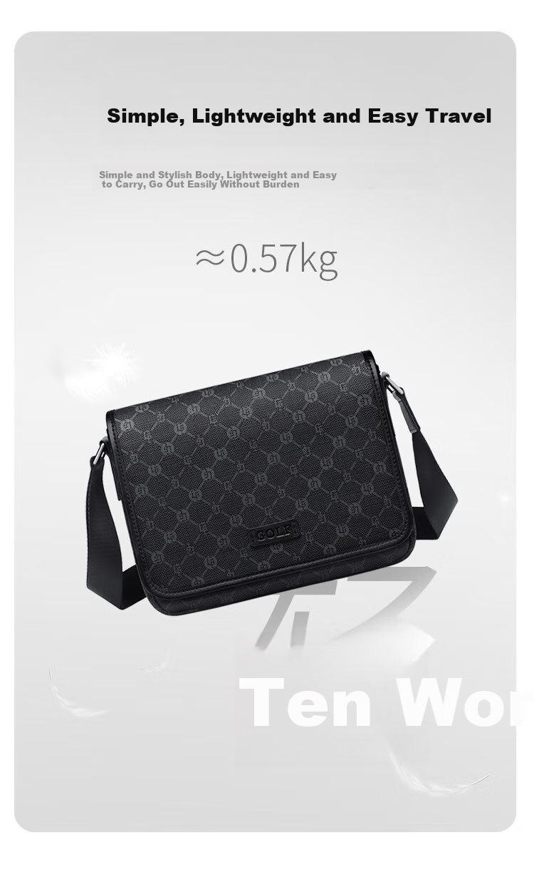 GOLF Shoulder Bag for Men, Crossbody Bag with Vintage Print, IPad And Phone Pouch, Water-Resistant Business Commuter Small Square Bag 5