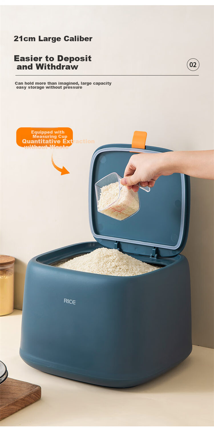 MAXCOOK Rice Storage Container, 304 Stainless Steel Grain Sealed Storage Bucket, Rice Container, 10KG MCX5264 5