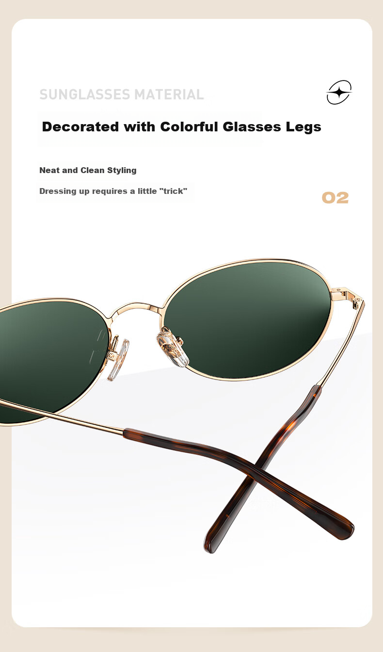 HELEN KELLER Vintage Retro Metal Sunglasses, UV Protection, Fashionable Polarized Sunglasses for Women And Men, HK62706H02 5