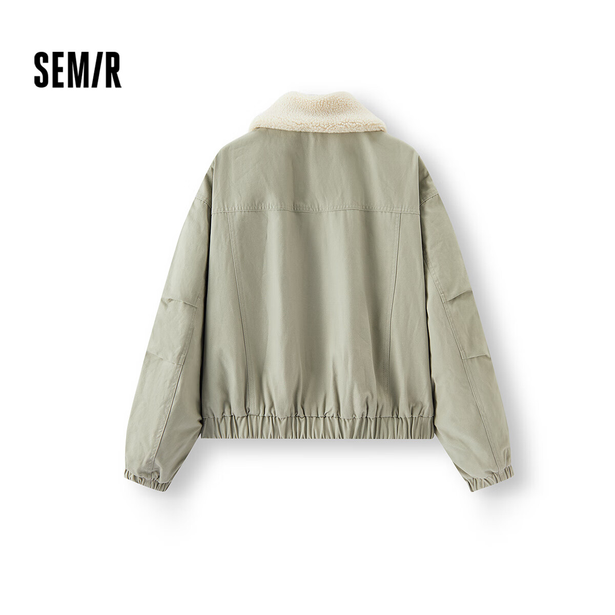 Semir Women's Winter Quilted Faux Lamb Wool Oversized Brushed Fabric Jacket with Lapel 2025 Barn Style 109725108014