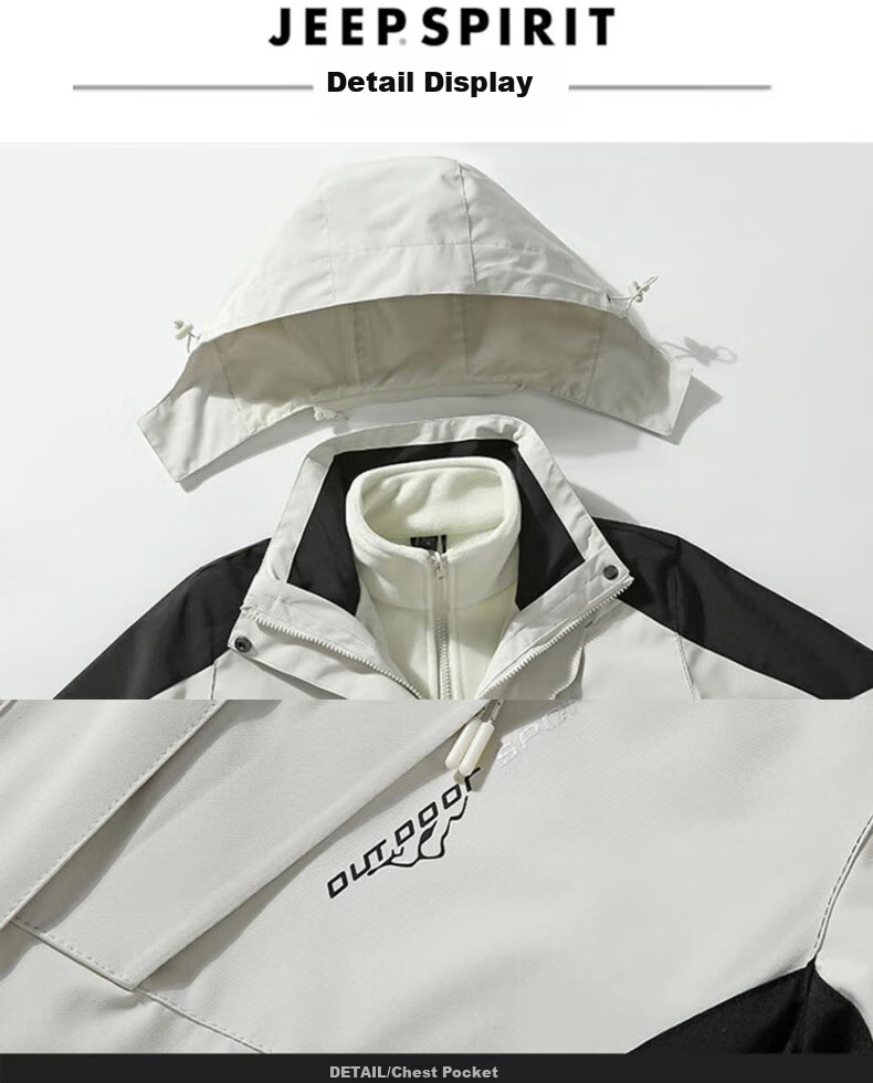 JEEP SPIRIT Windbreaker Jacket for Men And Women, Spring And Autumn Outerwear, Outdoor Windproof Coat, Warm Windbreaker 19
