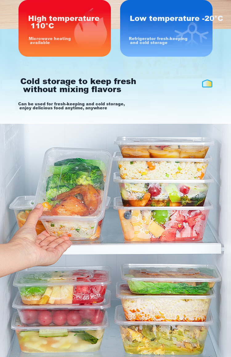 Temeiju Disposable Food Containers, Sugarcane Pulp Paper, Biodegradable Eco-Friendly Takeout Boxes, 450 Model, 50 Sets with Lids 9