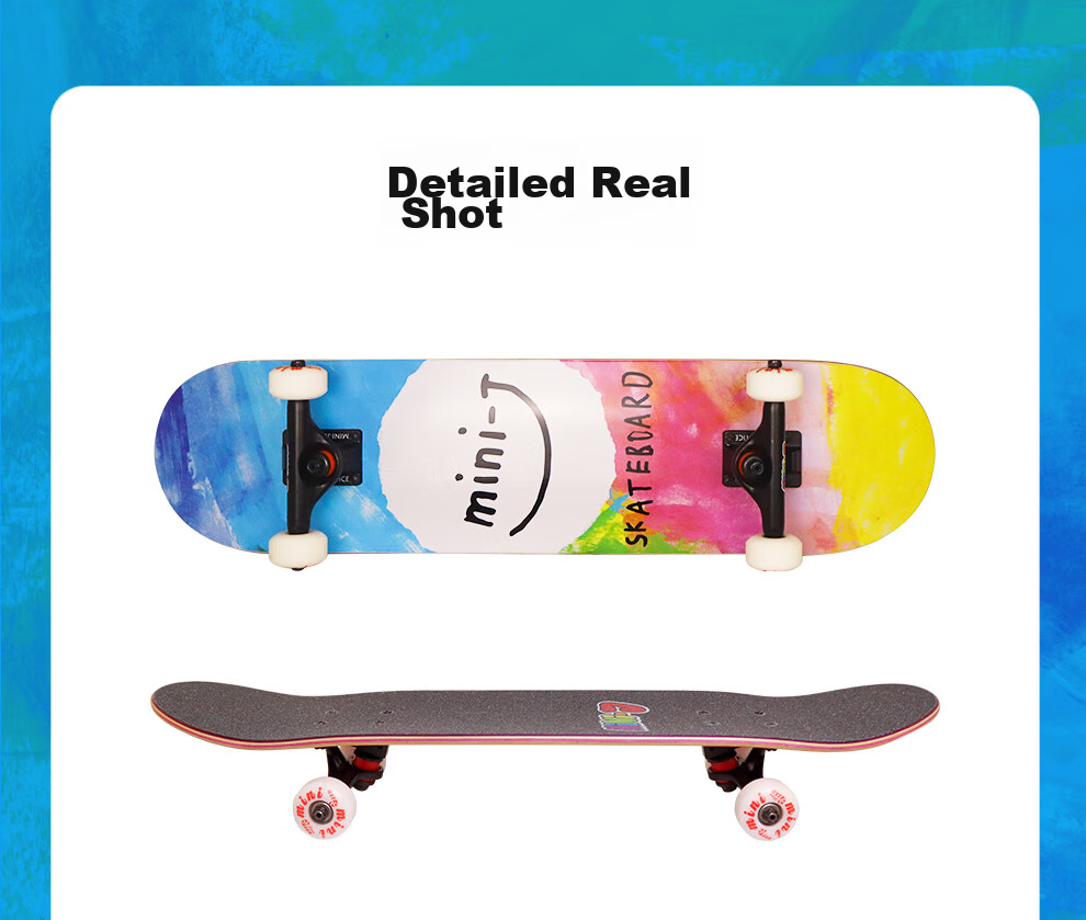 JUSTICE Professional Skateboard for Children's Double-Warped Deck, Essential for Middle And Elementary School Curriculum, Spaceman Astronaut Design, Suitable for Ages 6-12 10