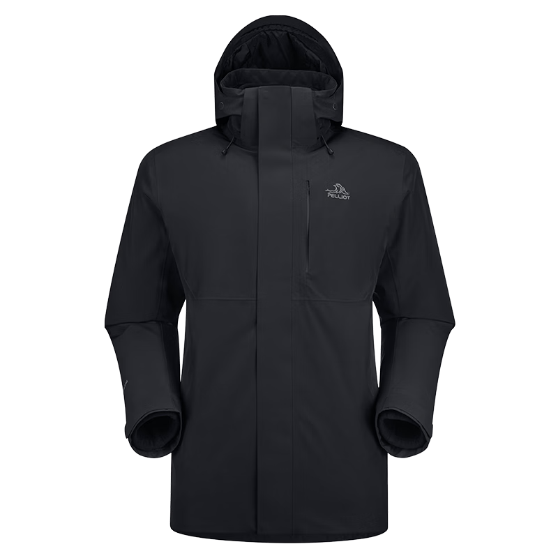 Pelliot Chiyan 3-in-1 Spring and Autumn Functional Windproof Waterproof Jacket for Men and Women 115301063 Black XL