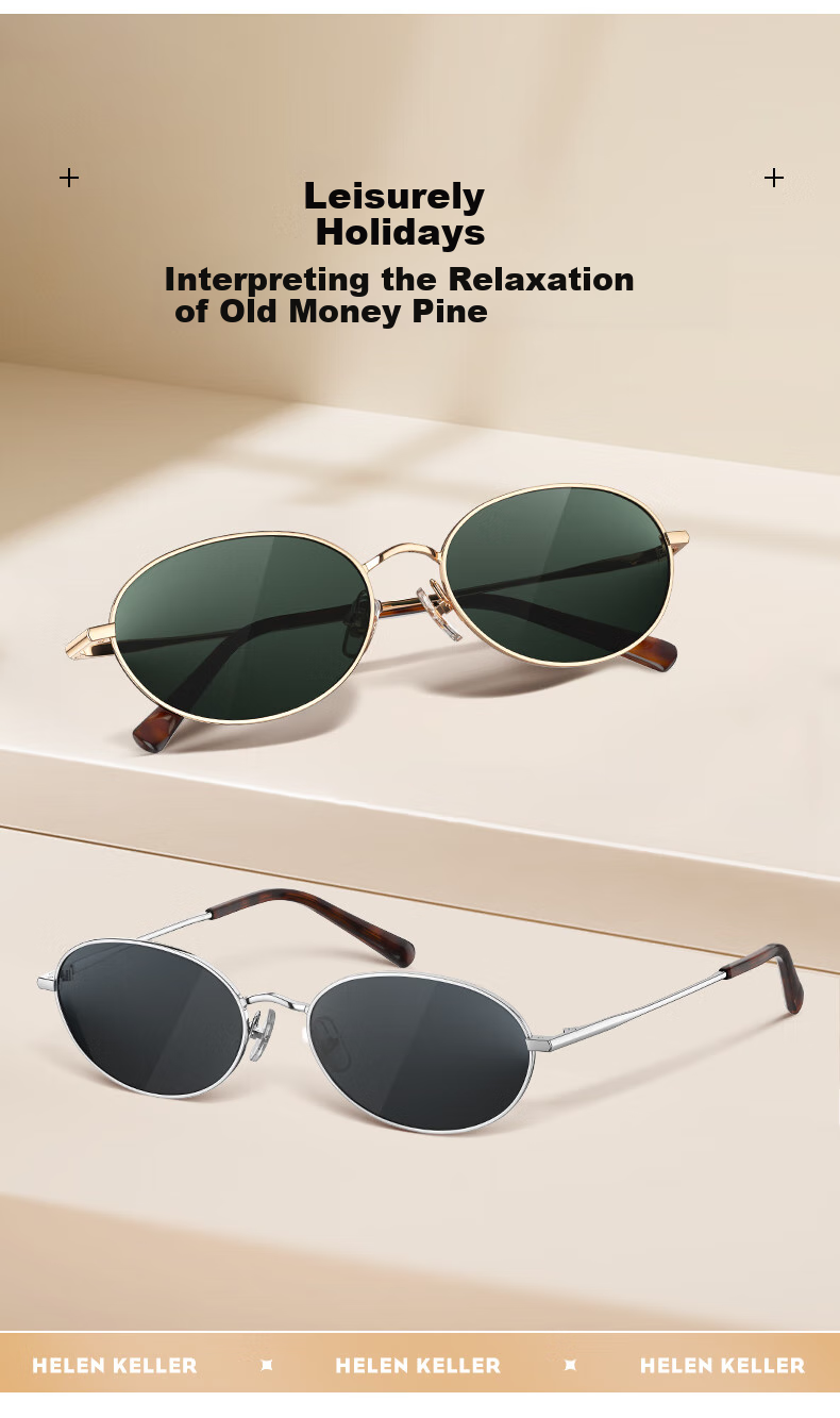 HELEN KELLER Vintage Retro Metal Sunglasses, UV Protection, Fashionable Polarized Sunglasses for Women And Men, HK62706H02 2