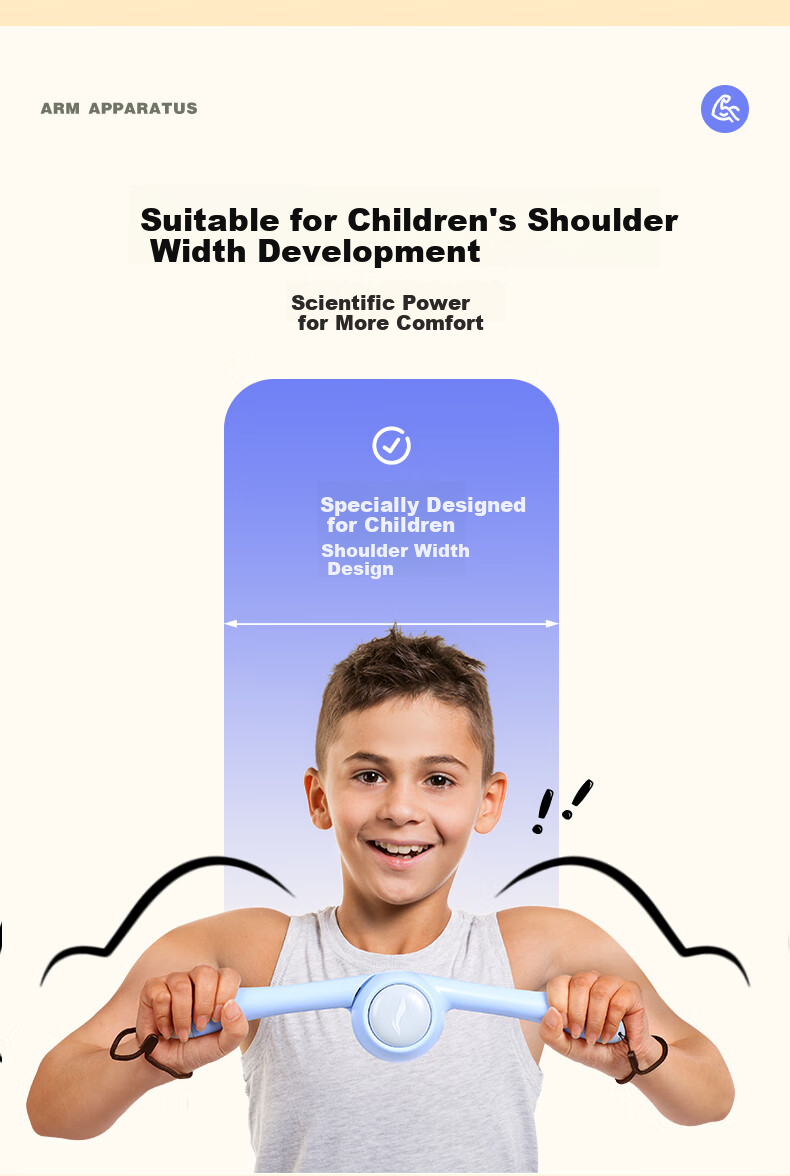 Li-Ning Children's Arm Strength Training Bar 10kg New Model Arm Strength Rod for Primary School Students, Teenagers, Boys And Girls Exercise Grip Strength 10