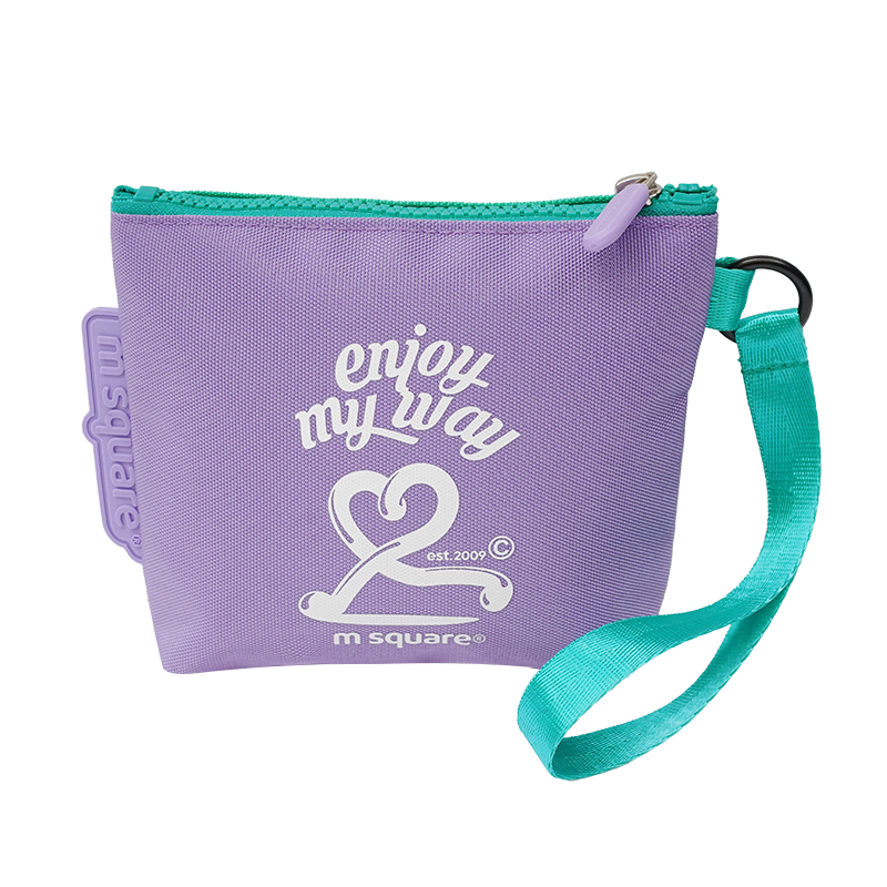 M Square Handheld Coin Purse Small Clutch Storage Bag Mini Makeup Bag Sanitary Napkin Pouch Small Square Bag Portable Lavender Purple