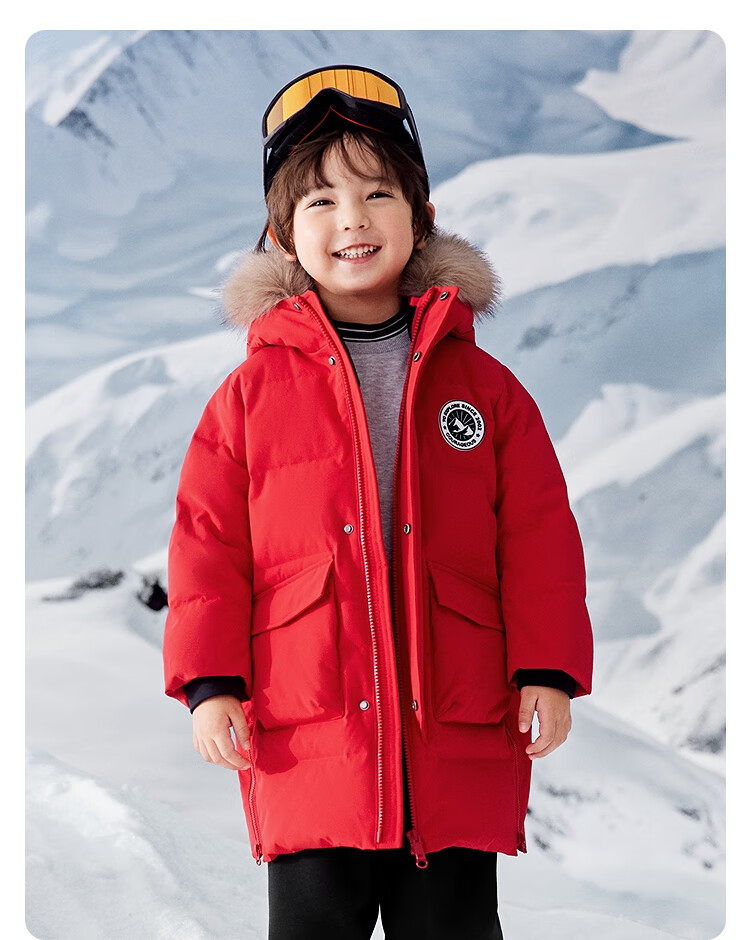 BALABALA Kids Down Jacket Boys and Girls 2025 New Winter Thickened Warm Long Coat Baby Outerwear for Boys 6
