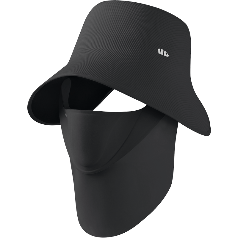 Beneunder Winter Sun Protection Hat with Magnetic Face Mask, Bucket Hat for Men and Women, Black