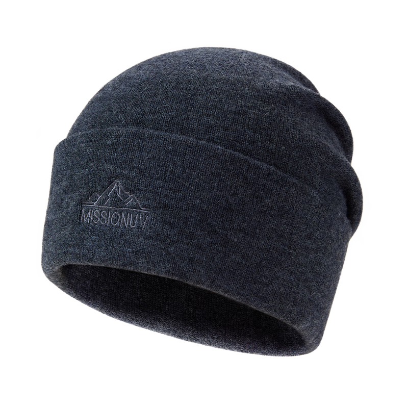 MISSION UV Pure Wool Warm Knitted Beanie Thickened Winter Hat Outdoor Ear Protection Cold Weather Cap for Men