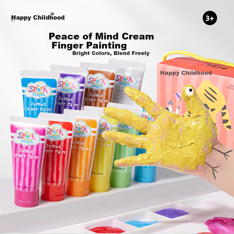 Meiletongnian Finger Paint for Ages 1-4, Washable Finger Painting Toy for Toddlers And Children, Doodle And Drawing Set, Birthday Gift