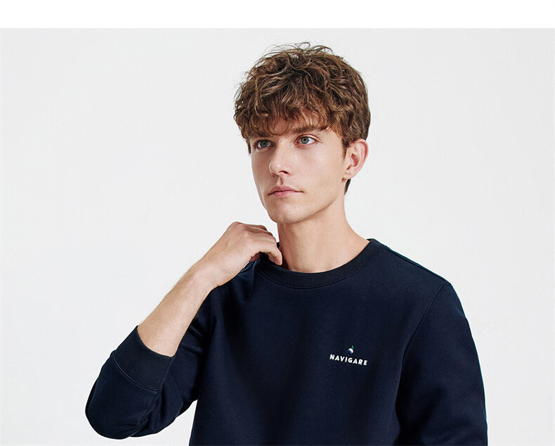 Navigare Small Sailboat Solid Basic Versatile Pullover Men's Fleece Lined Warm Sweatshirt 1135805301 6