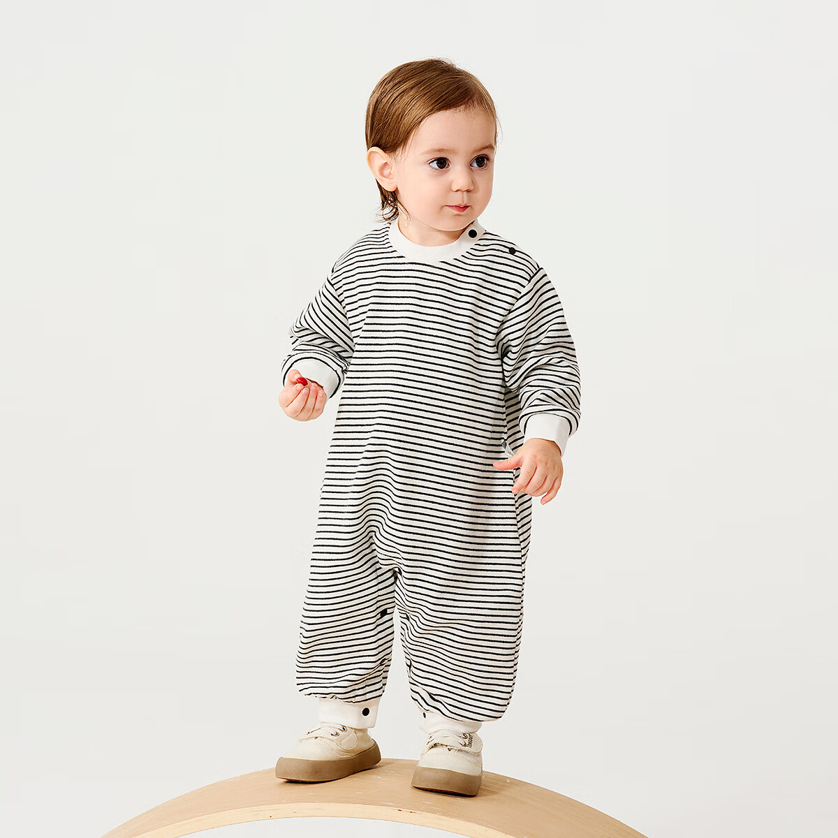 TONGTAI Baby Romper Spring and Autumn Infant Clothing Boys Girls Casual Jumpsuit Crawling Suit Kidswear Black 66cm
