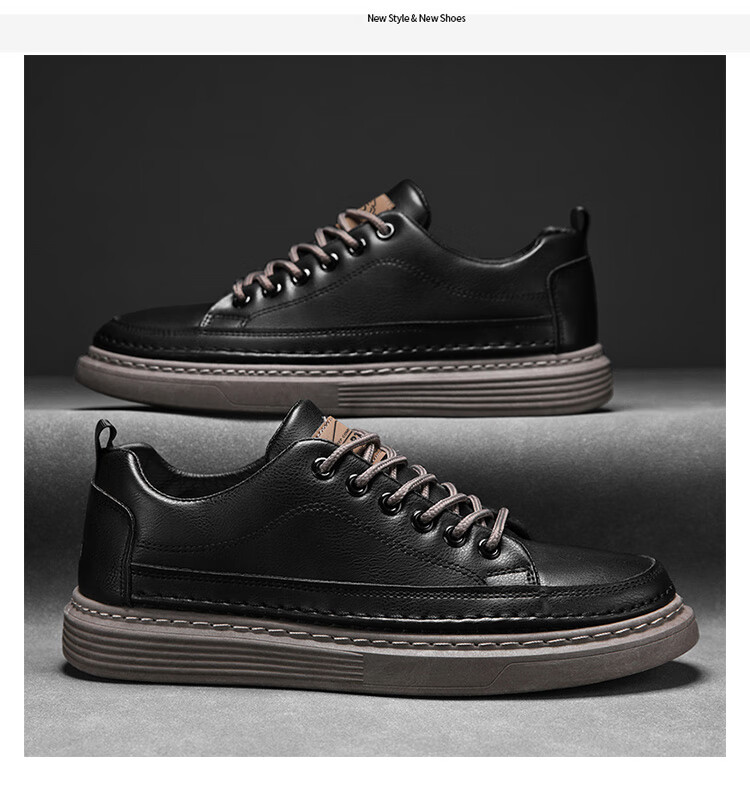 CARTELO Men's Shoes Autumn 2026 Fashion Casual British Style Leather Soft Sole Sneakers Black Brown 42 11
