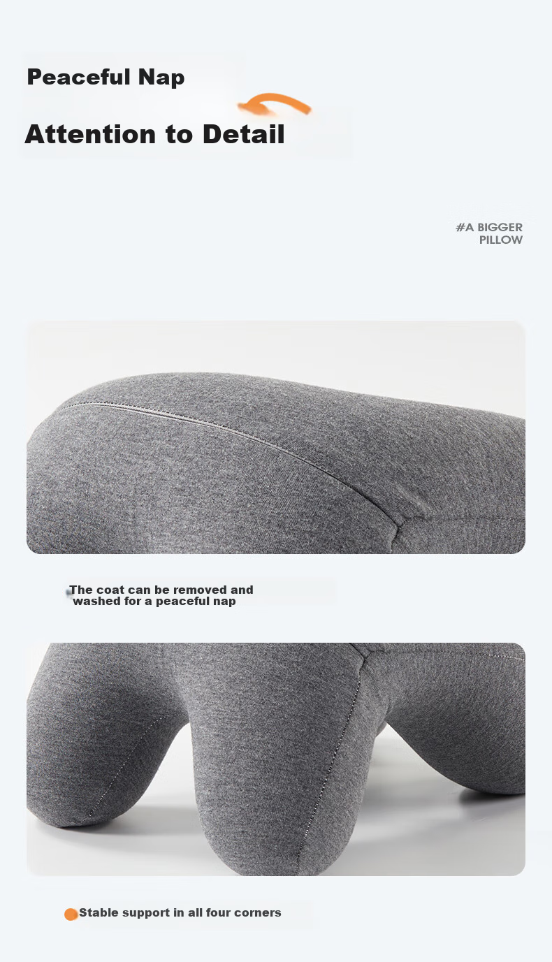 CORY Nap Pillow for Adults And High School Students, Office Nap Pillow, Sleeping Pillow, Hugging Pillow, Nap Aid - Gray 12