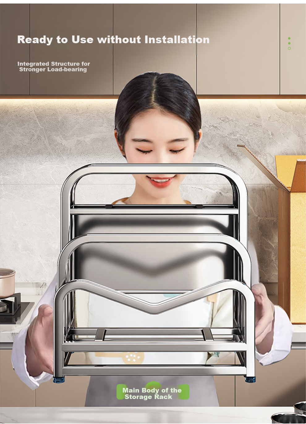 Shuaishi Kitchen Stainless Steel Knife Holder, Utensil Storage Rack, Cutting Board Organizer, Chopstick Cage, And Pot Lid Integrated Storage Rack 18