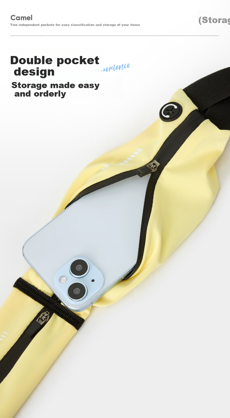 CAMEL Sports Waist Pack, Unisex Running Phone Waist Bag for Fitness And Exercise, Mini Small Belt, 8W3AMT002A Ice Blue 6