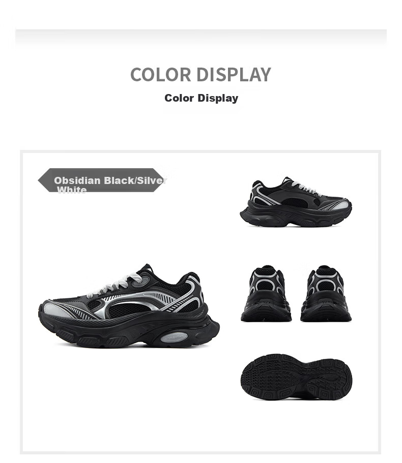 361° Women's Sports Shoes Heart Design Autumn Mesh Thick Sole Retro Casual Platform Dad Sneakers 682536760-3 30