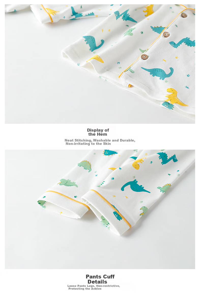 YISHUANGER Children's Homewear Set Girls Pajamas Air Conditioning Clothes Summer Thin Baby Boys Blooming Flower 120 20