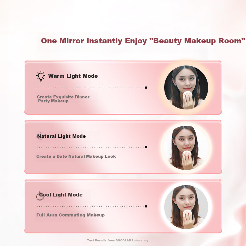 DOCO LAB Mirror Makeup Mirror with Light, Smart Dressing Beauty Mirror, Bedroom Dorm LED Desktop Makeup Mirror, Dressing Table Desktop High-Definition Touch-Up Mirror, Birthday Gift for Girlfriend Or Wife