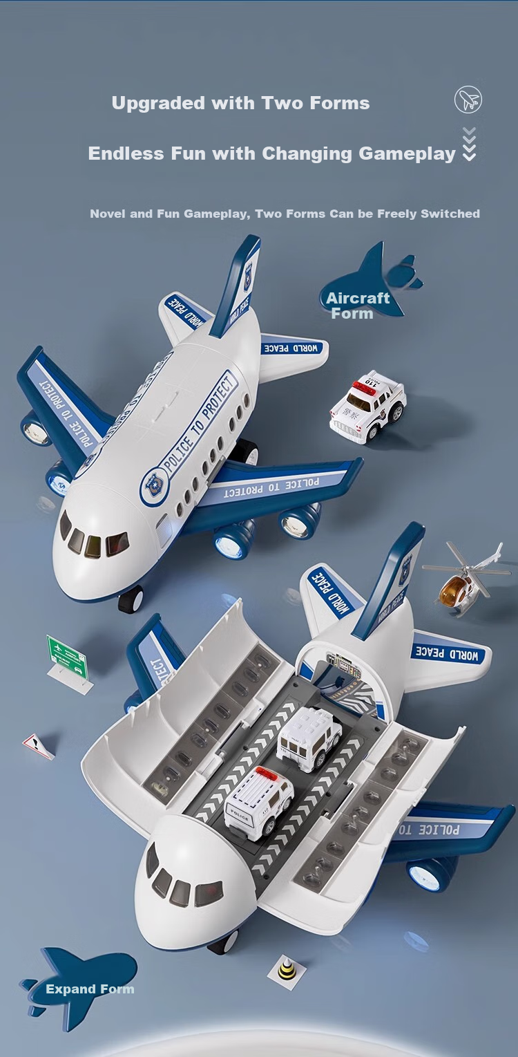 Mabaozibao Airplane Toy for Children Aged 1-3 Boys Large Size Baby Birthday Gift Alloy Car Model Educational Toy 3