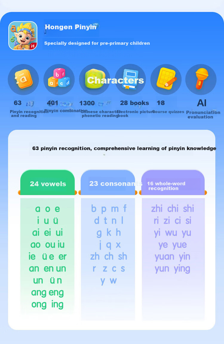 Hongen English Enlightenment Membership Lifetime Package ABC Alphabet Early Education for Children, Birthday And Back-To Gift for Ages 3-6 5