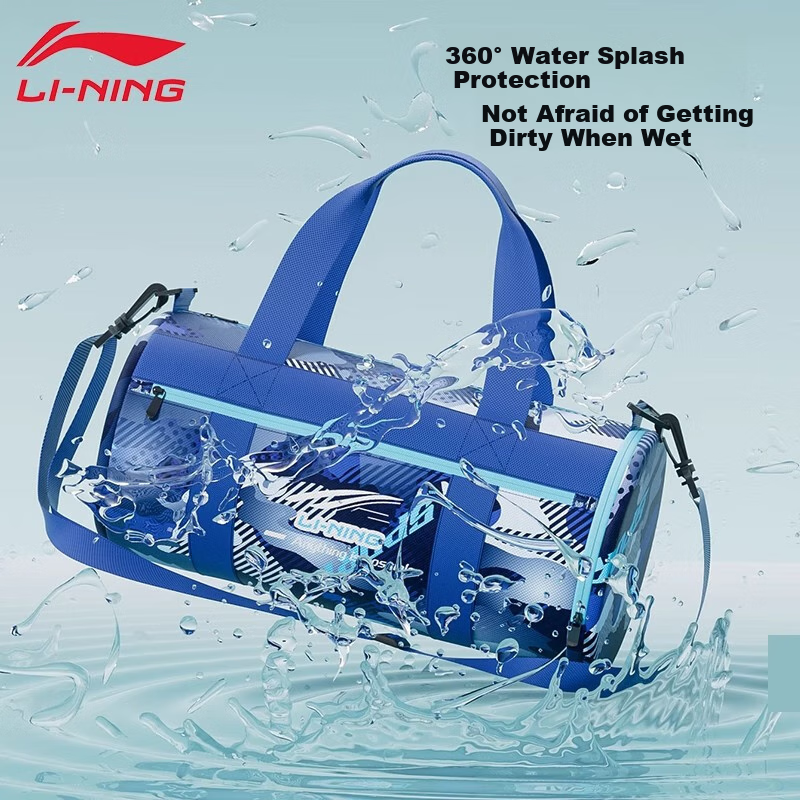 Li-Ning Children's Swimming Storage Bag, Wet And Dry Separation, Boys' Swimming Training Equipment, Portable Crossbody Shoulder Bag for Students