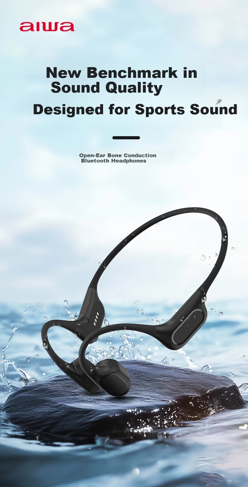 Aiwa AW51 [32GB Large Memory] IPX8 Professional Waterproof Swimming Bone Conduction Bluetooth Headphones, Underwater Sports Wireless Open-Ear Design, Sweat-Resistant 1