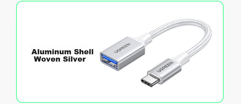 UGREEN Type-C to USB 3.2 Adapter OTG Data Cable Compatible with Apple 18/17/16 Huawei Phones, USB Flash Drive, Tablet, Laptop, Headphones, Keyboard And Mouse 17