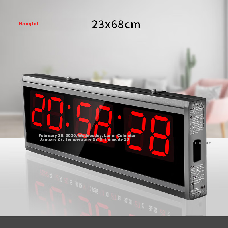 HoTai LED Электронный вечный календарь Настенные часы, Цифровые часы с ночником, Настенные часы 2368-Красный