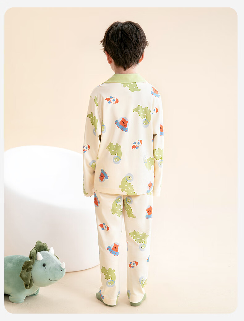 Fenteng Kids' Pajamas Class A 100% Cotton 7A Antibacterial Anti-static 2025 Autumn New Boys' Home Wear Set 2