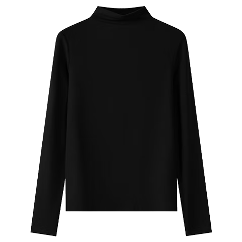 MiiOW Women's Half Turtleneck Thermal Base Layer 2025 New German Velvet Heat Retaining Autumn Winter Warm Innerwear Black