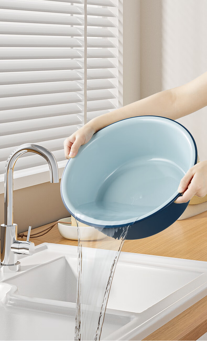 Mayflower Wall-Mounted Wash Basin 36cm Single Thickened Plastic Laundry Basin Foot Soak Basin Vegetable Washing Basin Student Eco-Friendly Transparent 17