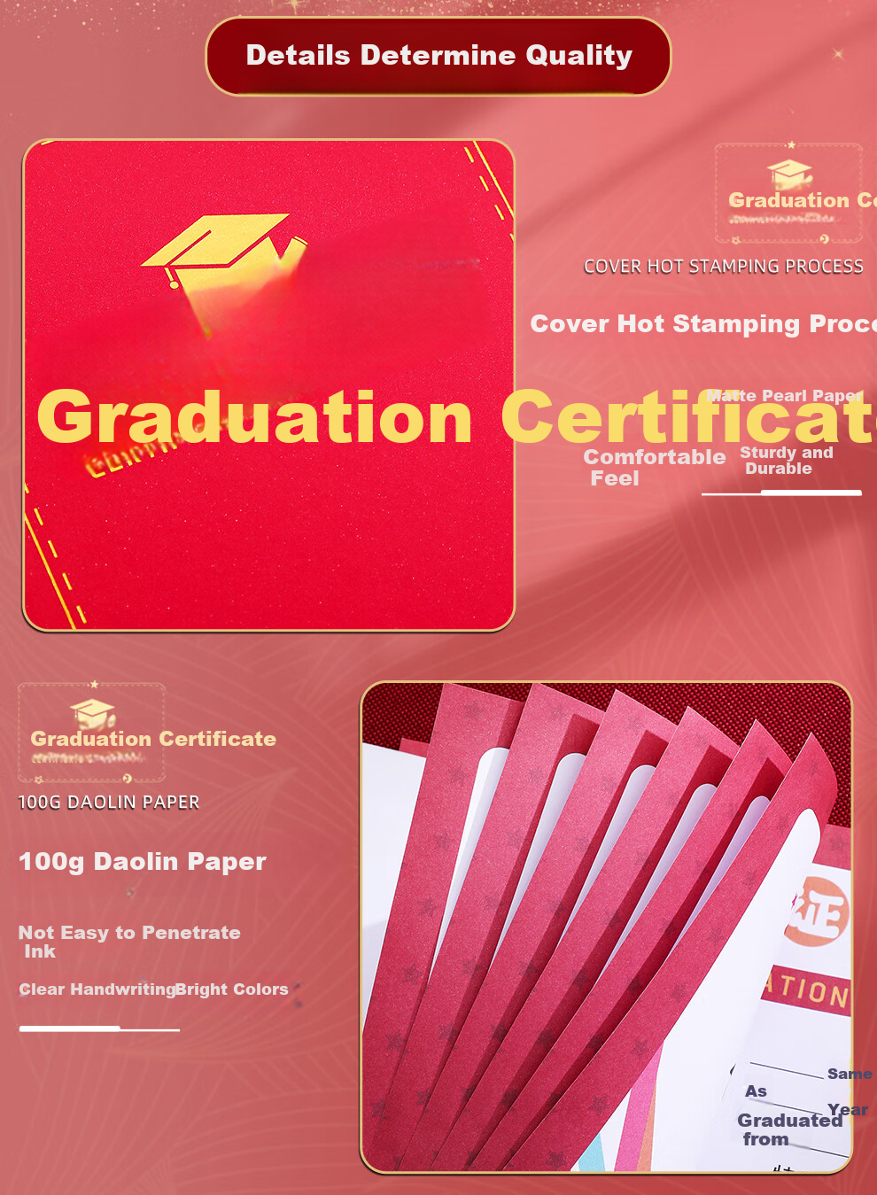 Longe [Set of 5] Kindergarten Graduation Certificate Album, Senior Class Graduation Cover, Cartoon Elementary School Student Creative Award Certificate, Graduation Certificate Gift, Customizable Cover Logo 4