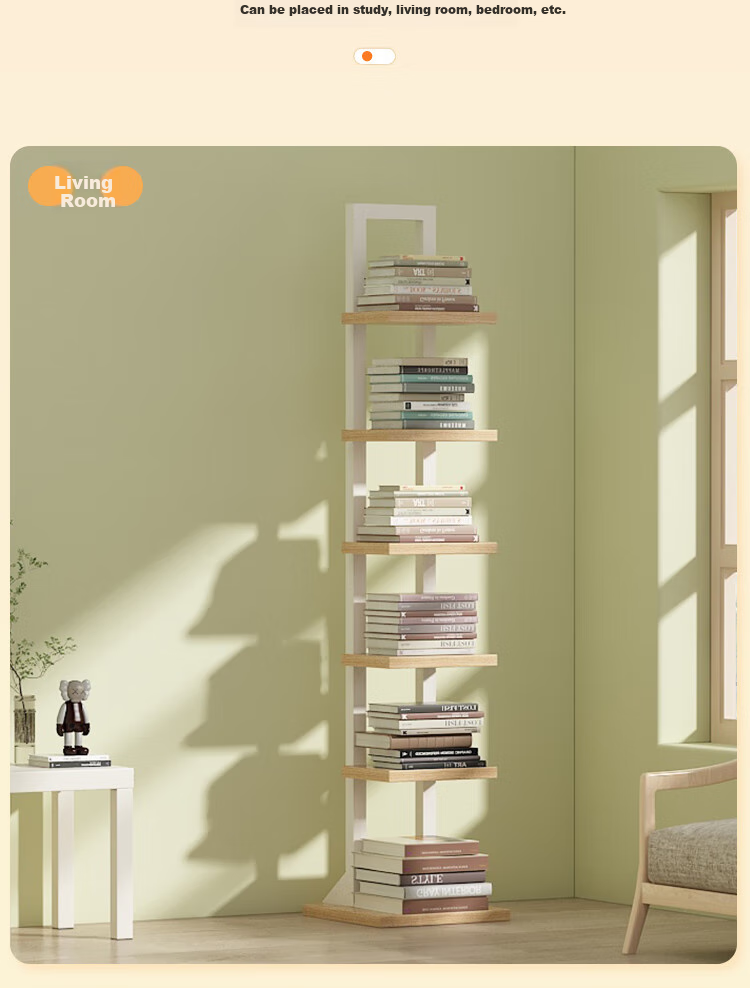 Anerya Invisible Bookshelf, Floor-Standing Wall-Mounted Living Room Corner Shelf, Narrow Gap Storage Rack for Small Books, 6 Tiers 11