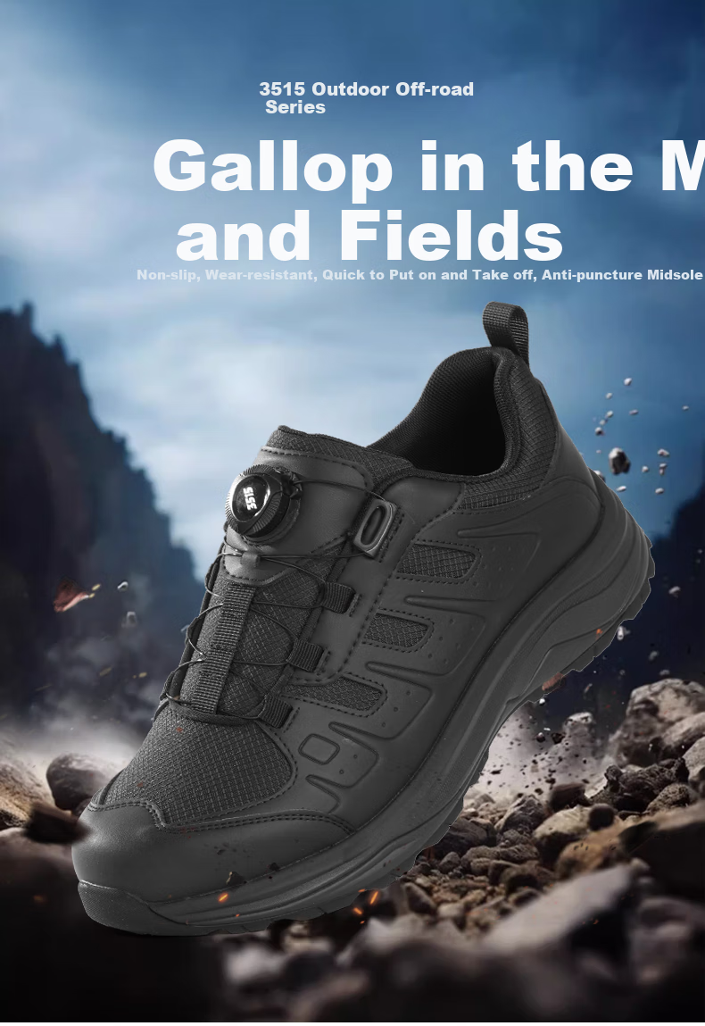 3515 Men's New Comfortable Breathable Non-Slip Wear-Resistant Mesh Outdoor Running Shoes Hiking Shoes, Black, Size 40 1