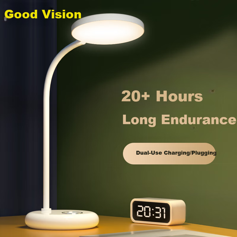 Haoshili USB Rechargeable Small Desk Lamp for Children, College Students, Dormitory, Bedroom, Office, Work, Study, Reading LED Desk Lamp
