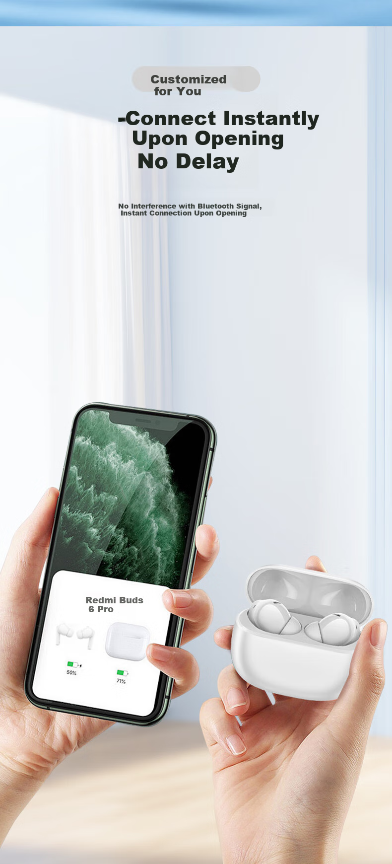 Aolang Protective Case for Xiaomi Redmi Buds 6 Pro, Full Protection Shockproof Charging Box Accessory Silicone Soft Shell for Xiaomi Redmi Buds 6 Pro True Wireless Noise-Cancelling Earphones, Xuanwu Black 5