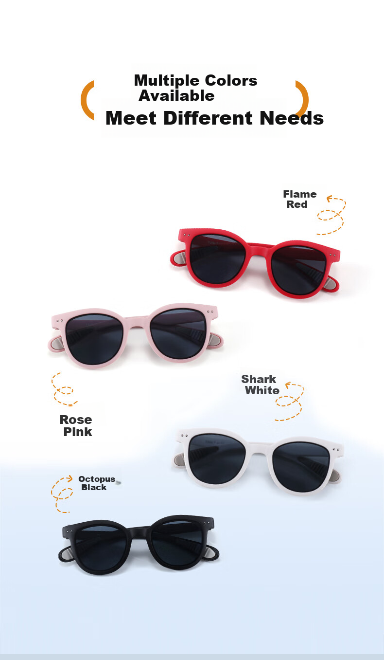 VGO Children's Sunglasses, Polarized Glasses for Boys And Girls, Fashionable UV Protection, 8444 Rose Pink 3