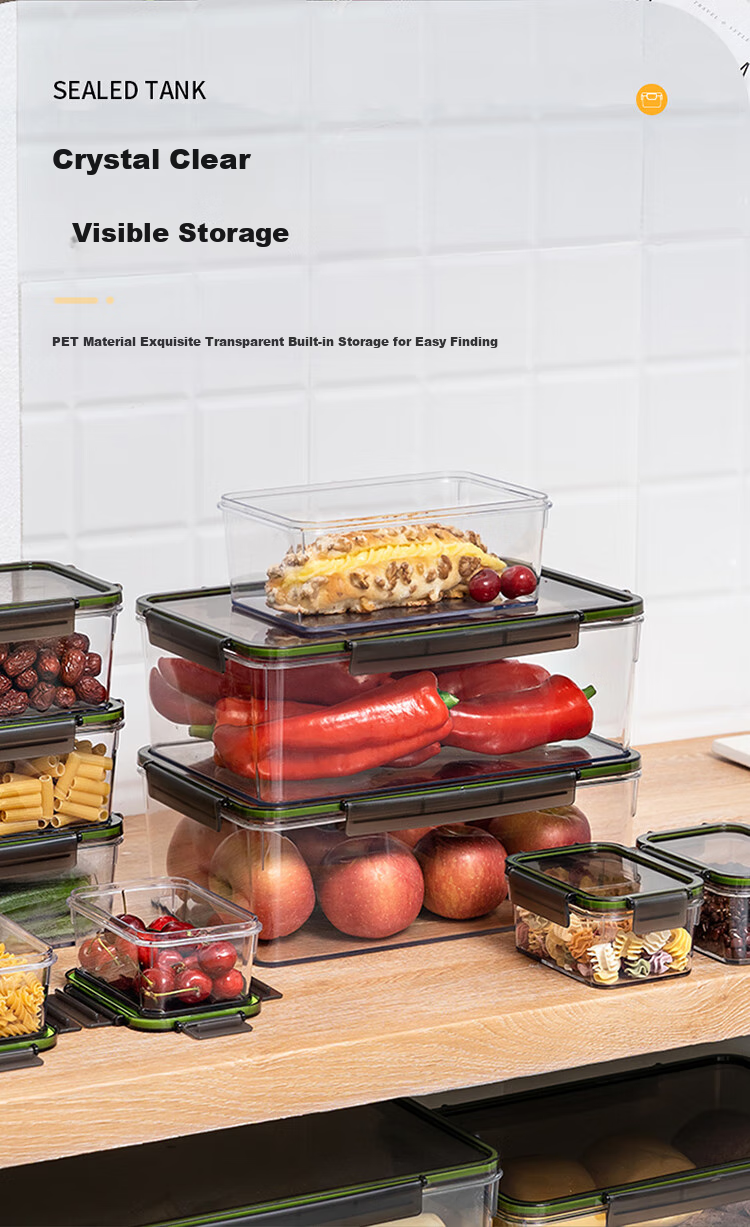 Baijie Food-Grade Pickle Jar, Fruit Refrigerator Storage Container, Chicken Foot Pickling Jar, Spicy Cabbage Pickling Container, Storage Box, 3.5L 2