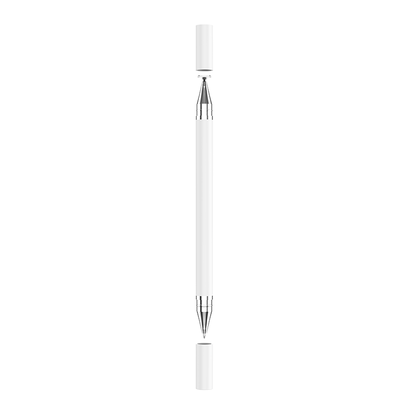 Aolang IPad Capacitive Stylus, Mobile Touch Pen, Round Disc Touchscreen Pen for Tablets, Universal Drawing Pen for Xiaomi, Apple, OPPO, Huawei Matepa, Writing Ballpoint Pen, Two-In White