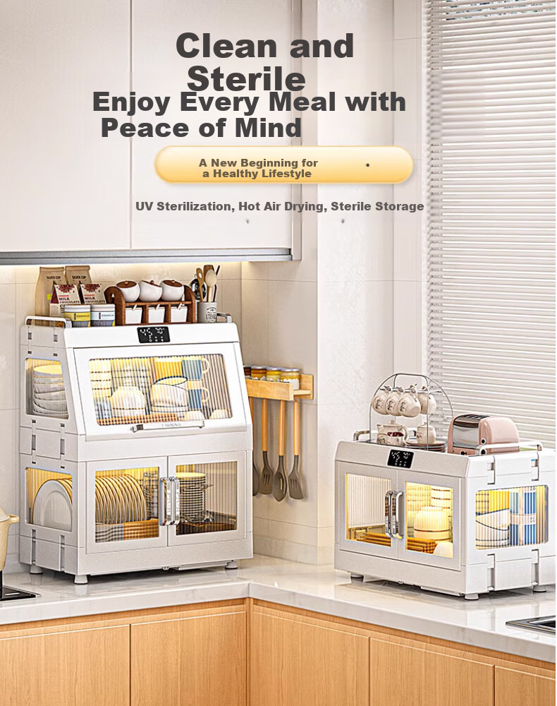 Maomiyoupin Dish And Chopstick Cabinet, Storage Cabinet, Disinfection Bowl Cabinet, Kitchen Utensil Drying All-In Machine, Countertop Dish Drainer And Storage Rack 1