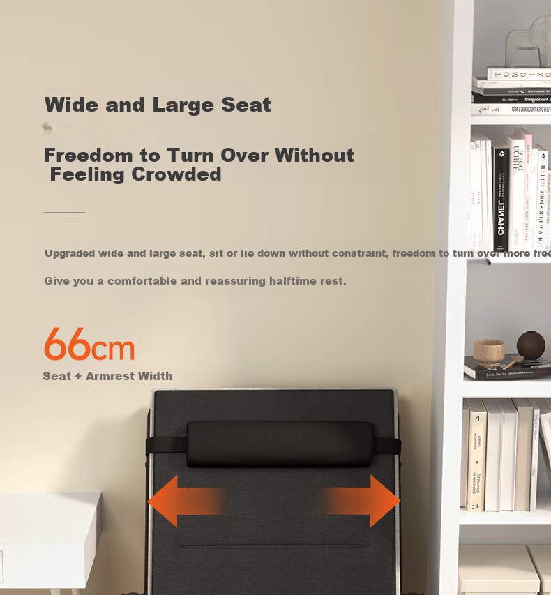 Wenna Folding Chair Bed, Office Nap Bed, Single Bed, Nap Chair, Sleeping Chair, Accompanying Care Bed, Camp Bed, Thickened Cotton Pad 8