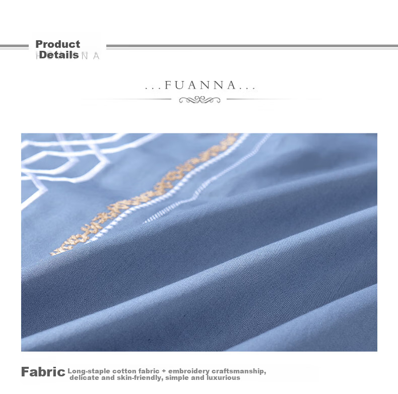 FUANNA HOTEL Series Four-Piece Set, 60S Long-Staple Cotton, Pure Cotton Sateen Hotel Set, 1.5-Meter Bed, 203*229cm 15