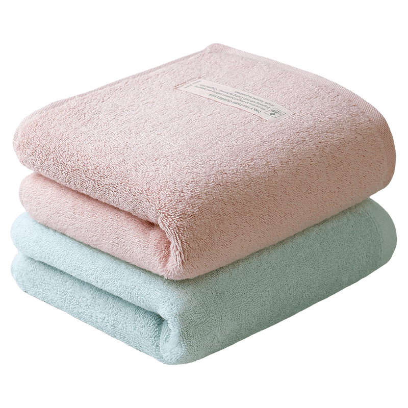 Grace Xinjiang Long-Staple Cotton Class A Towels, 2-Pack, Pure Cotton Thick Soft Face Towels, Absorbent Face Washcloths, Pink + Green Sports