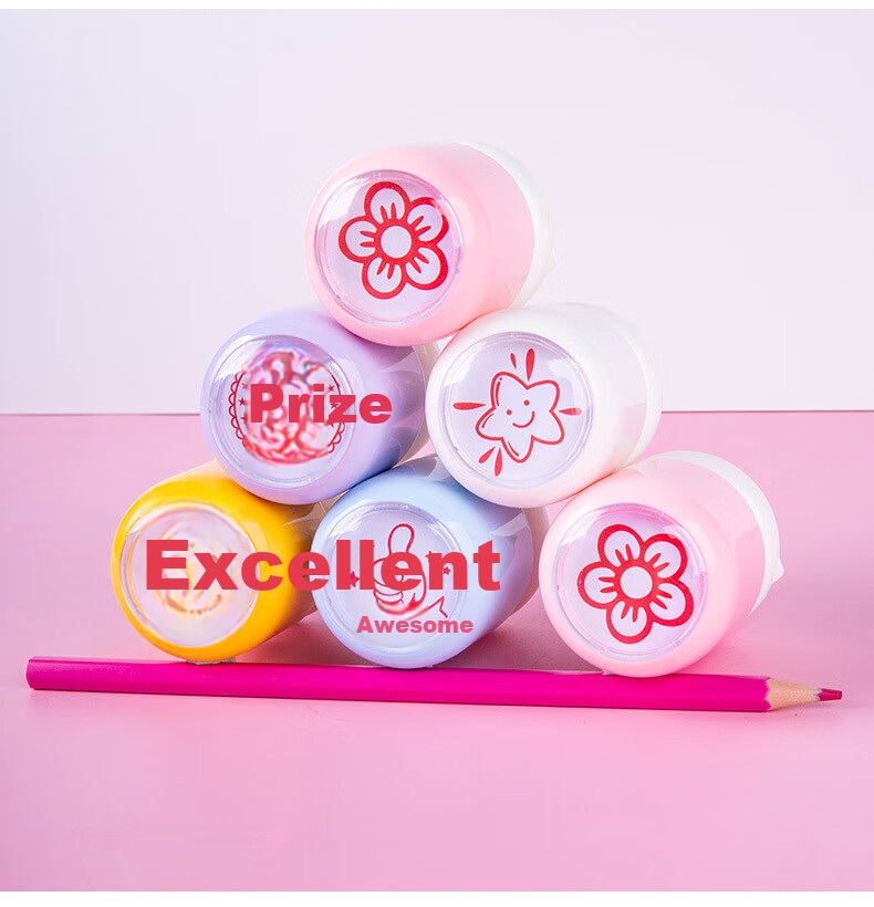 Touch Fish Kindergarten Toys, Student Rewards, Teacher Encouragement Stamp, Homework Correction Stamp, Commendation Stamp for Children, Teacher And Parent Evaluation Stamp (Set of 5) 9
