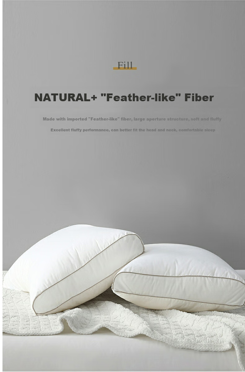 Shuixingjiafang Pillow Cervical Pillow for Adults Sleeping at Home, Hotel Pure Cotton Antibacterial High-Elasticity Pillow Core Single Medium Pillow 48×74cm 5