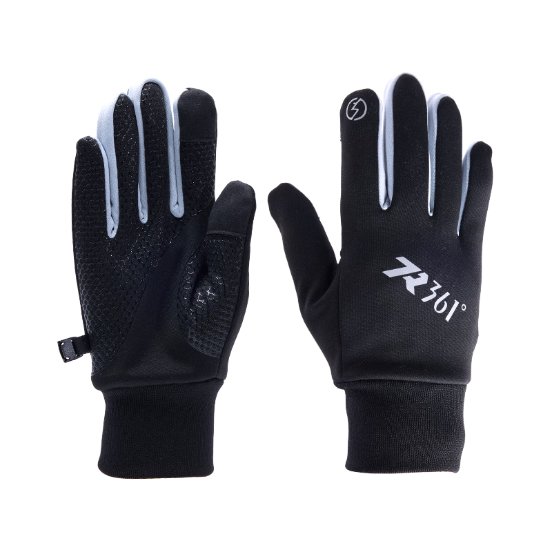 361° Thermal Gloves Unisex Outdoor Cycling Winter Cotton Ski Gloves Windproof Fleece Thick Touchscreen Waterproof Black L