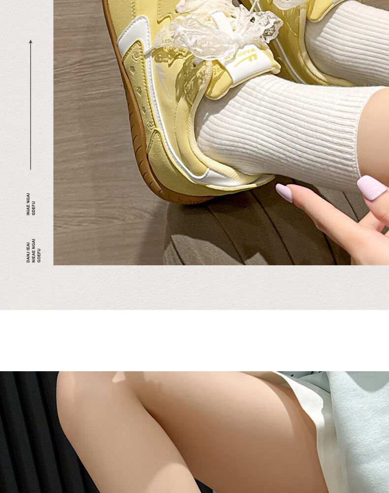 Warrior Women's 2026 Spring A-Gan Flat Casual Shoes Trendy Student Sneakers Off-White Size 36 10