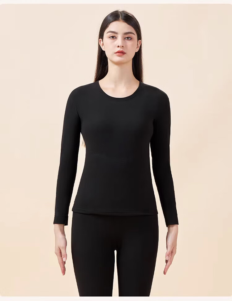 Caiyue Women's Thermal Underwear Set with German Velvet Wool Silk Autumn Winter Fleece Lined Top and Bottom, Warm Abdomen and Knee Patch 9